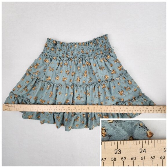 Garage Floral Mini Skirt Size Small Blue - Picture 8 of 8
